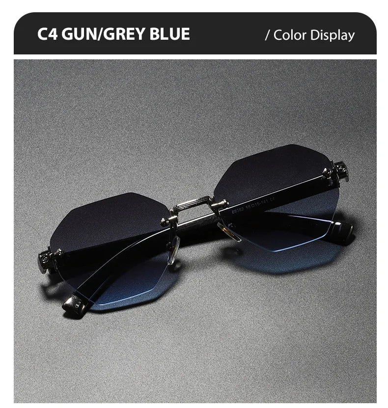 2025New Man Woman Rimless sunnies Gradient UV400 Fashion Trend Fashion Show Sun Glasses