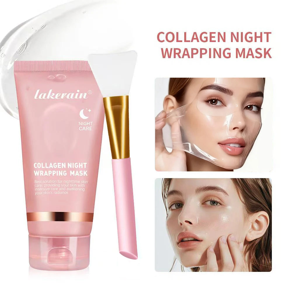 Overnight Wrapping Peel Off Facial Mask Set Hydrolyzed Collagen Night Wrapping Mask Deeply Hydrates Night Care Mask Skin Care