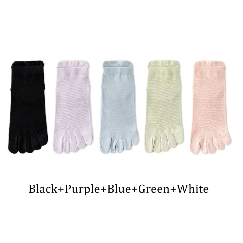 Wiggle Socks 5 Pairs Summer Women Five Finger Socks 5 Candy - Cotton