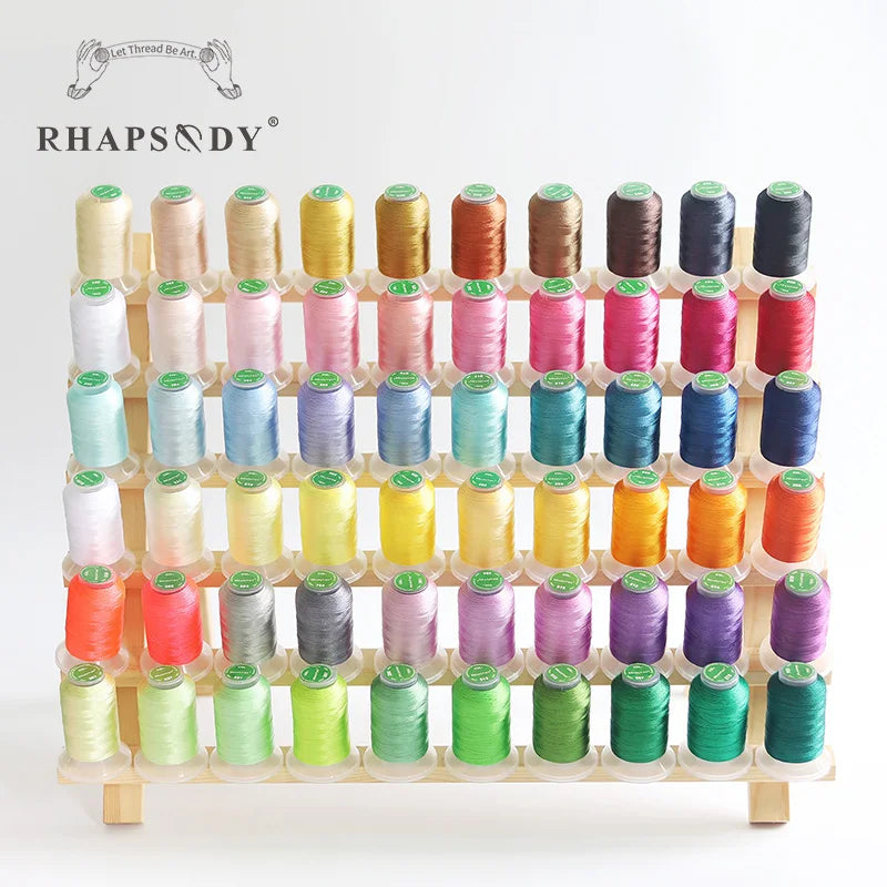 Rhapsody 40WT Polyester Embroidery Machine Thread 550Y 60 Colors Brother Babylock Janome Singer Pfaff Husqvarna Bernina Sewing