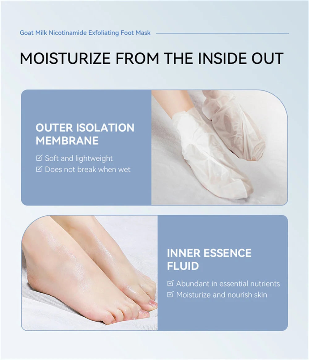 Exfoliating Foot Mask Feet Peeling Mask Spa Socks Smooth Dead Skin Remover Moisturizing Whitening Anti-Cracked Foot Skin Care