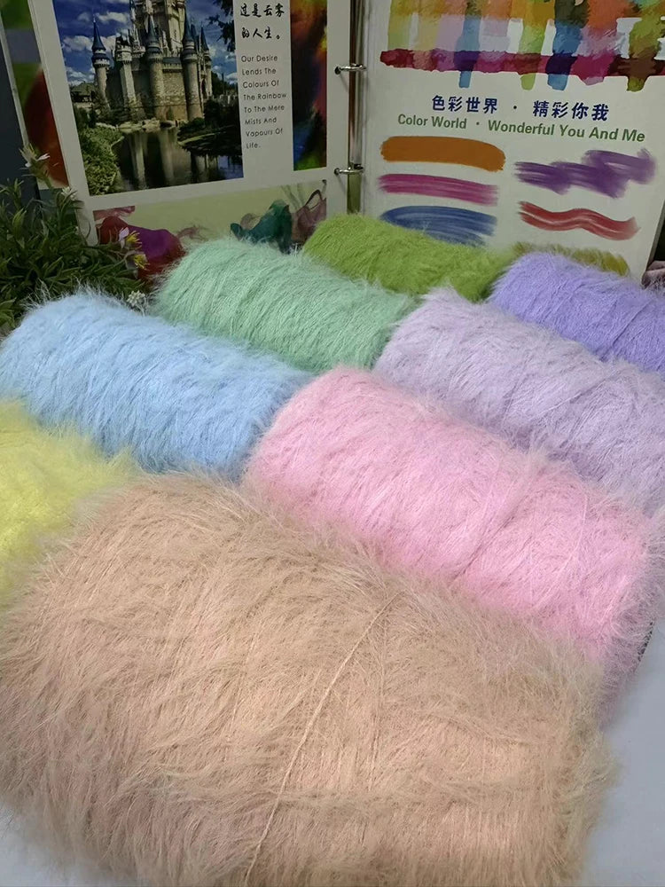 Long Hair  Fur Yarn 500g Simulation Smooth Soft Non Shedding Woolen Sweater Hat Yarn for Hand Knitting Winter Fashion
