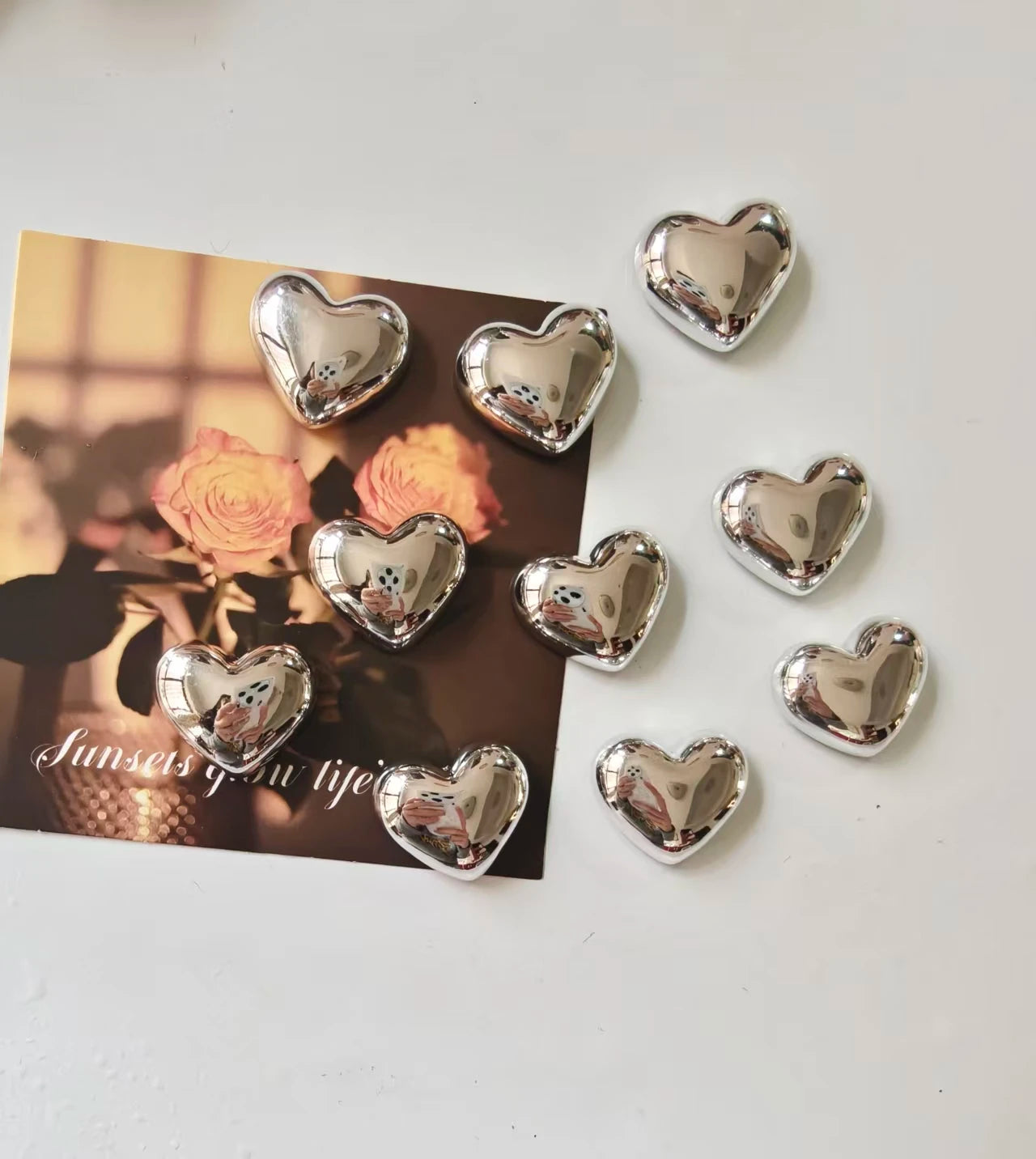 Fridge magnet with silver stars magnetic nail photo wall mounting magnetic sticker