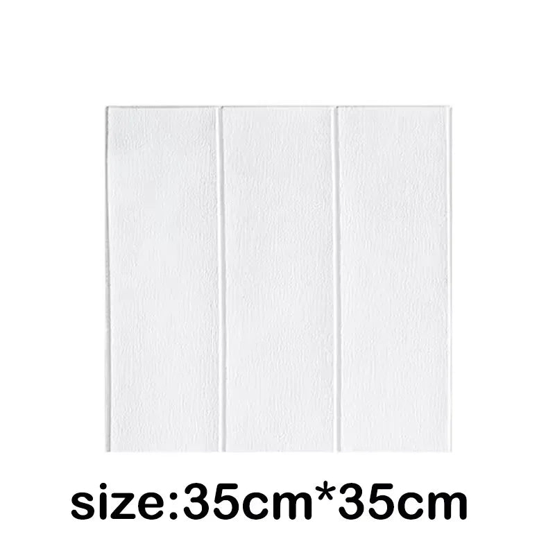 35*35cm 10Pcs 3D Wood Grain Adhesive Wall Wallpaper Waterproof Wall Stickers Living Room Kitchen Background Wall Decoration