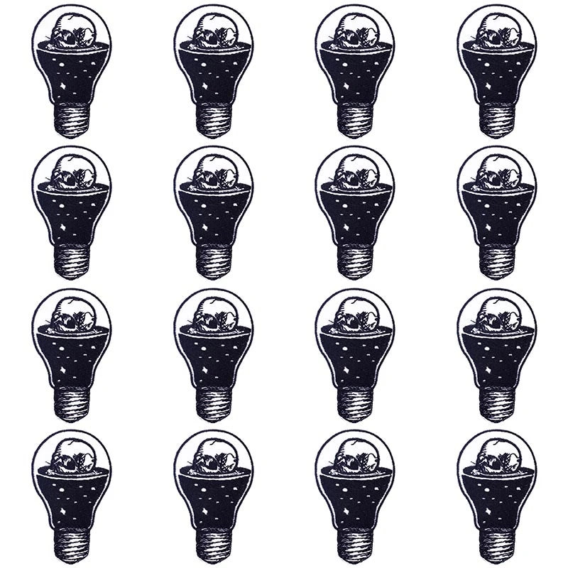 Prajna Wholesale 10PCS Punk Skull Patch For Clothing Skeleton Patches On Clothes DIY Fusible Patch Applqiues Embroidered Pacthes