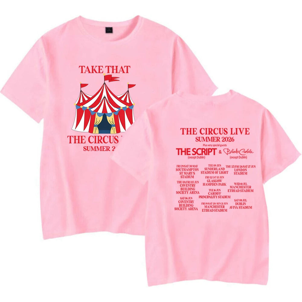 Vintage Take That Circus Live Summer 2026 Tour T-Shirt TT & Party Music Band Concert Tee Trendy Unisex Short Sleeve Summer Tops
