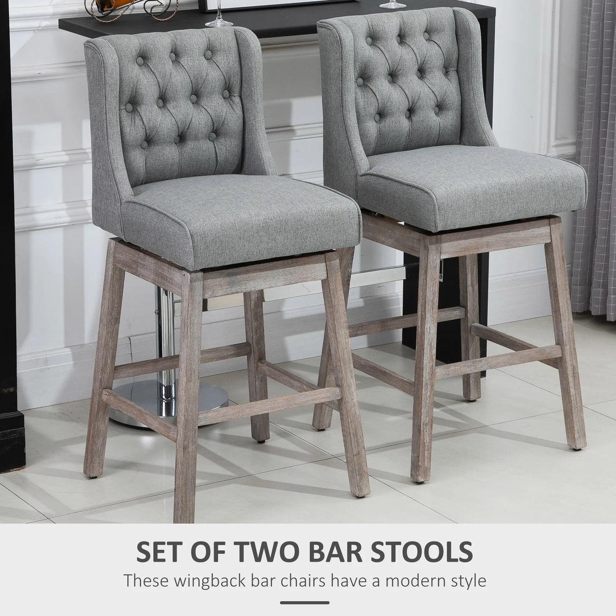 HOMCOM Bar Stools, Set of 2