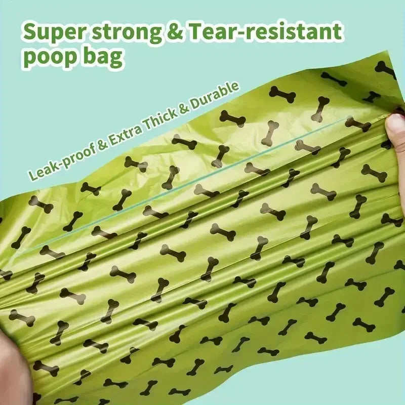 New Pet Biodegradable Trash Bag Dog Poop Bags Bulk Biobase Scented Poo Bag Degradable Cat Waste Bags Dog Poop Dispenser Gifts