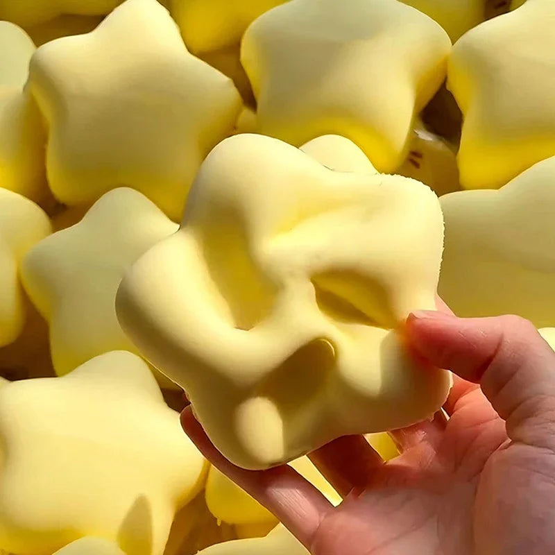 *Kawaii Star Squeeze Toy Cute Flower Slow Rebound Wet Soft Suction Finger Pinch Decompression Squishy Toy Stress Release Toys