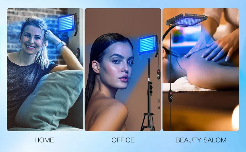 Ultraviolet Tanning Lamp 50W Tripod Solarium Lamp for Tanning Body 96PCS Blue Light Lamp Wavelength 460nm & 480nm Skin Care