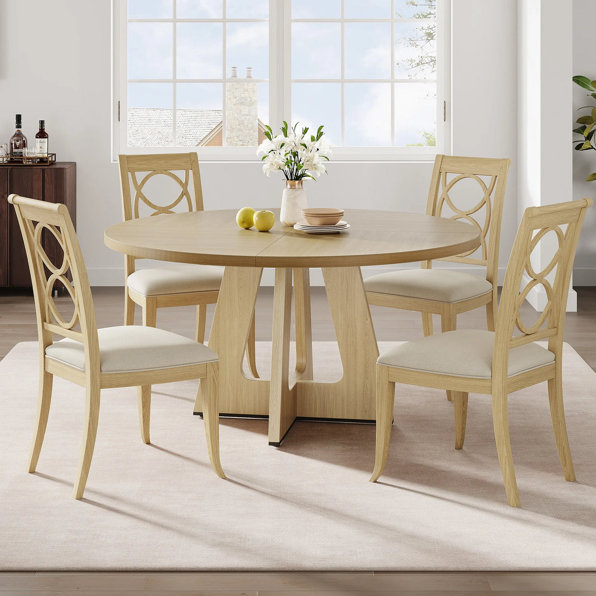 47 Inch Round Dining Table For 4-6