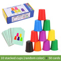 Montessori Toys Mini Stack Cup Game With Card Educational