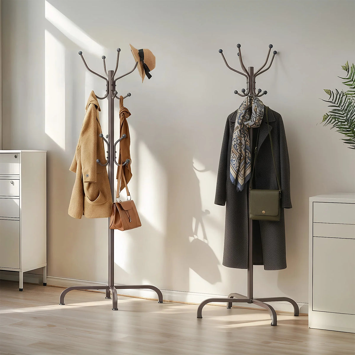 1/2Pcs Coat Rack with 14 Hooks