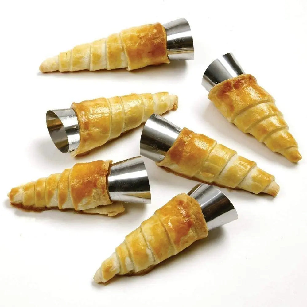 5/10Pcs Cream Horn Molds Stainless Steel Cone Tubular Shaped Mold Baking Cones Horn Pastry Roll Kitchen Cookie Dessert Tool