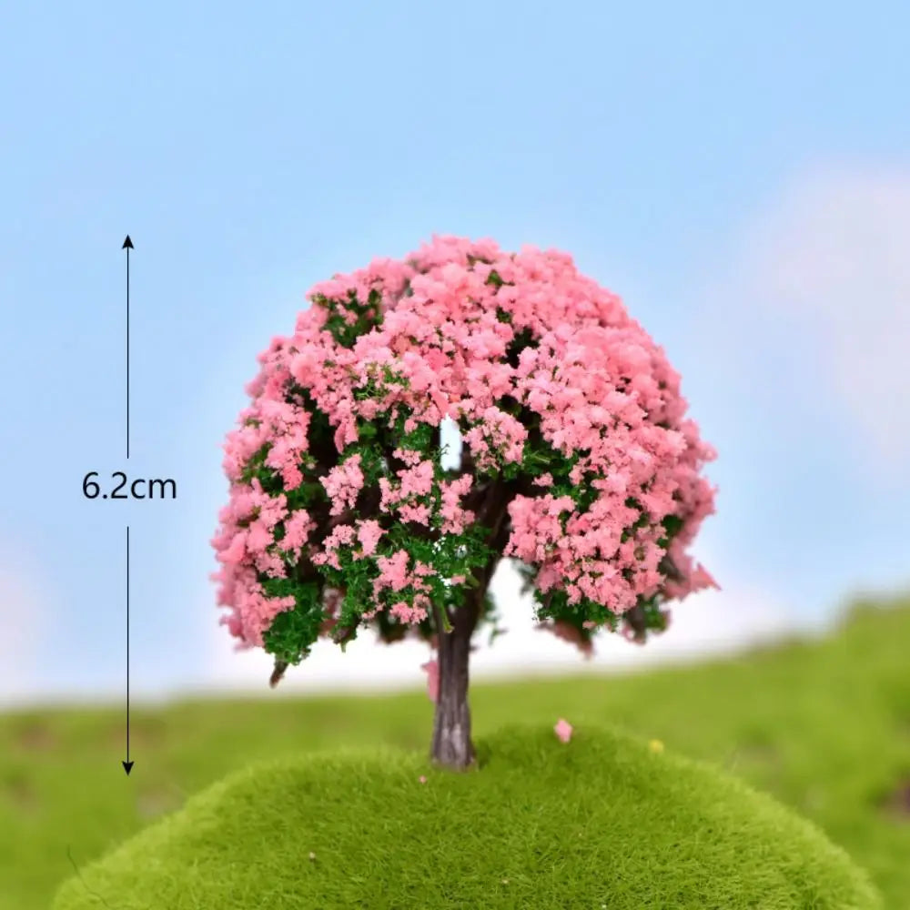 Durable Plastic Sakura Miniatures Rural Style Model Simulation Trees Landscape Vivid Micro Landscape