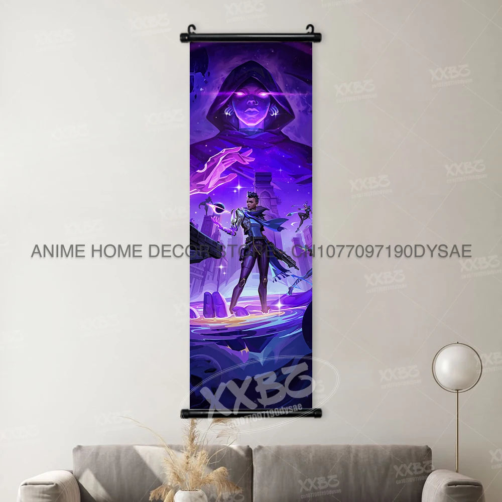 Valorant Posters Harbor Decorative Painting Astra Scrolls Picture Omen Home Decor Brimstone Home Decor Viper Wall Art Jett Mural