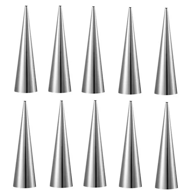 5/10Pcs Cream Horn Molds Stainless Steel Cone Tubular Shaped Mold Baking Cones Horn Pastry Roll Kitchen Cookie Dessert Tool