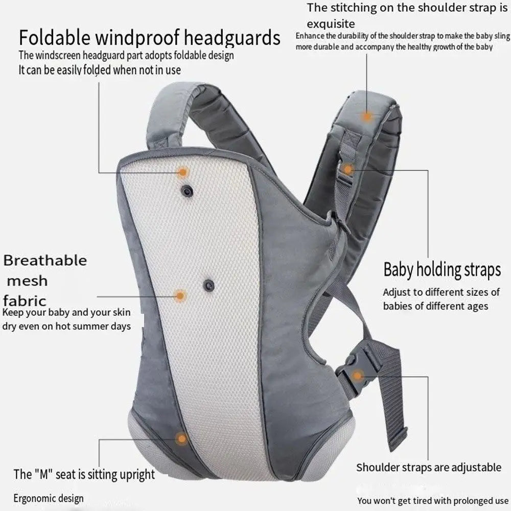 Ergonomic Newborn Kangaroo Wrap 4-In-1 Easily Adjustable Front Facing