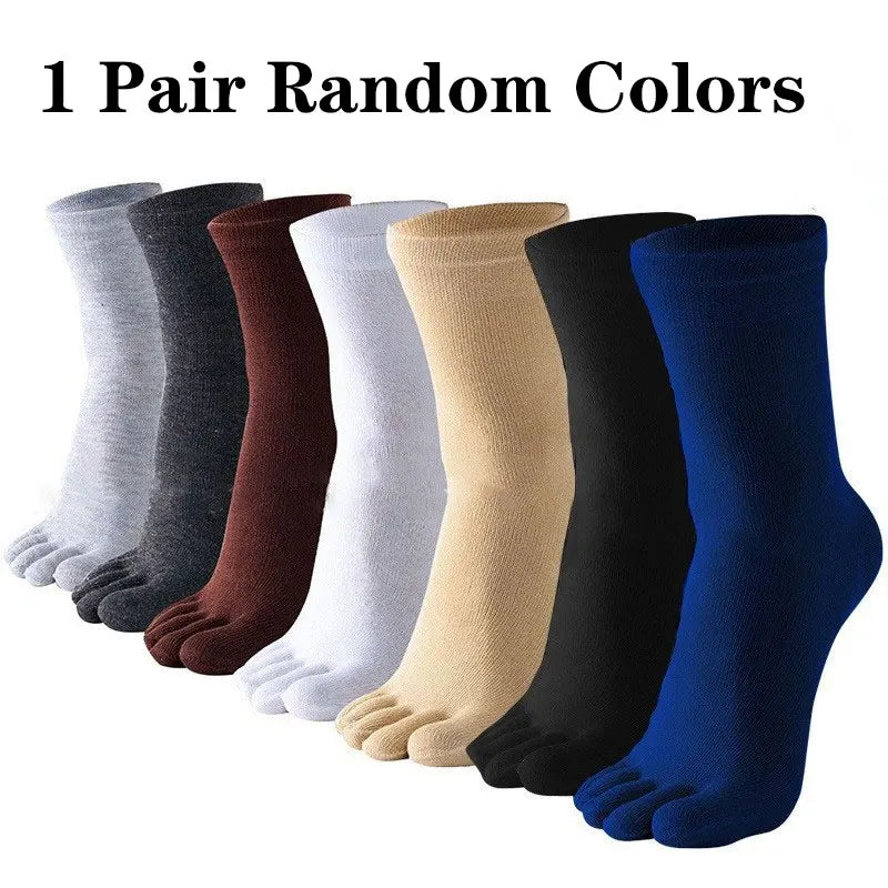 12/5/1pairs Five Finger Socks Pure color Sweat Absorbing Mid Tube Split Toe Socks Toes Socks Sports Tab Socks for Men and Women