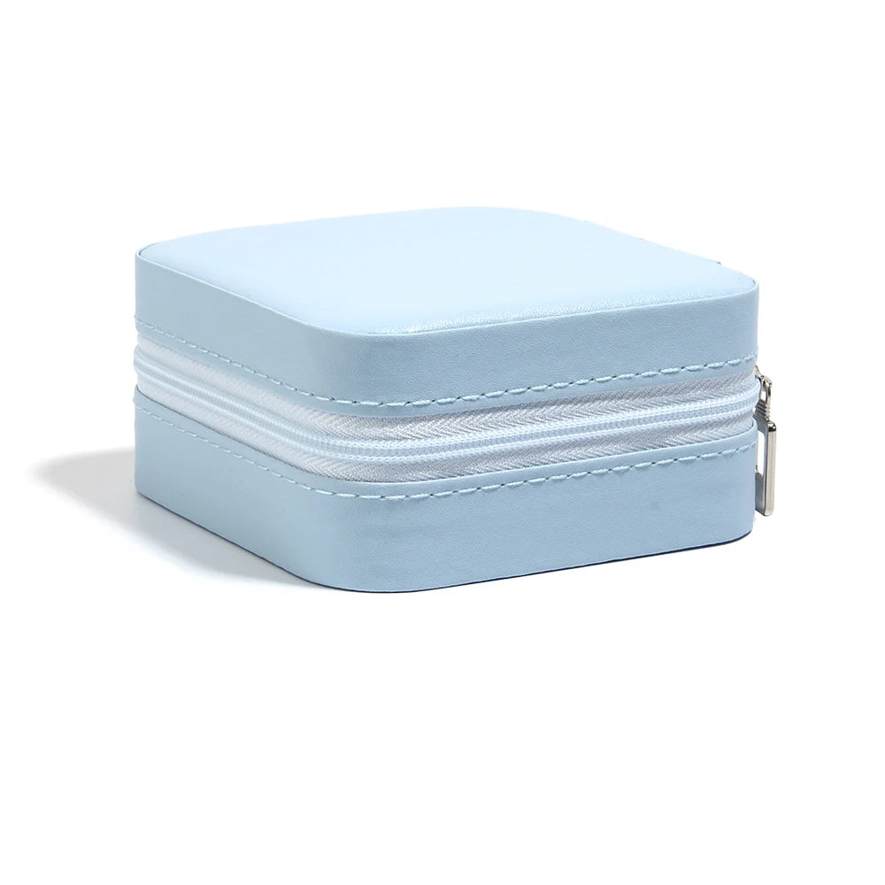 Portable Jewelry Storage Box Travel Organizer Jewelry Case Leather Storage Earrings Necklace Ring Jewelry Organizer Display