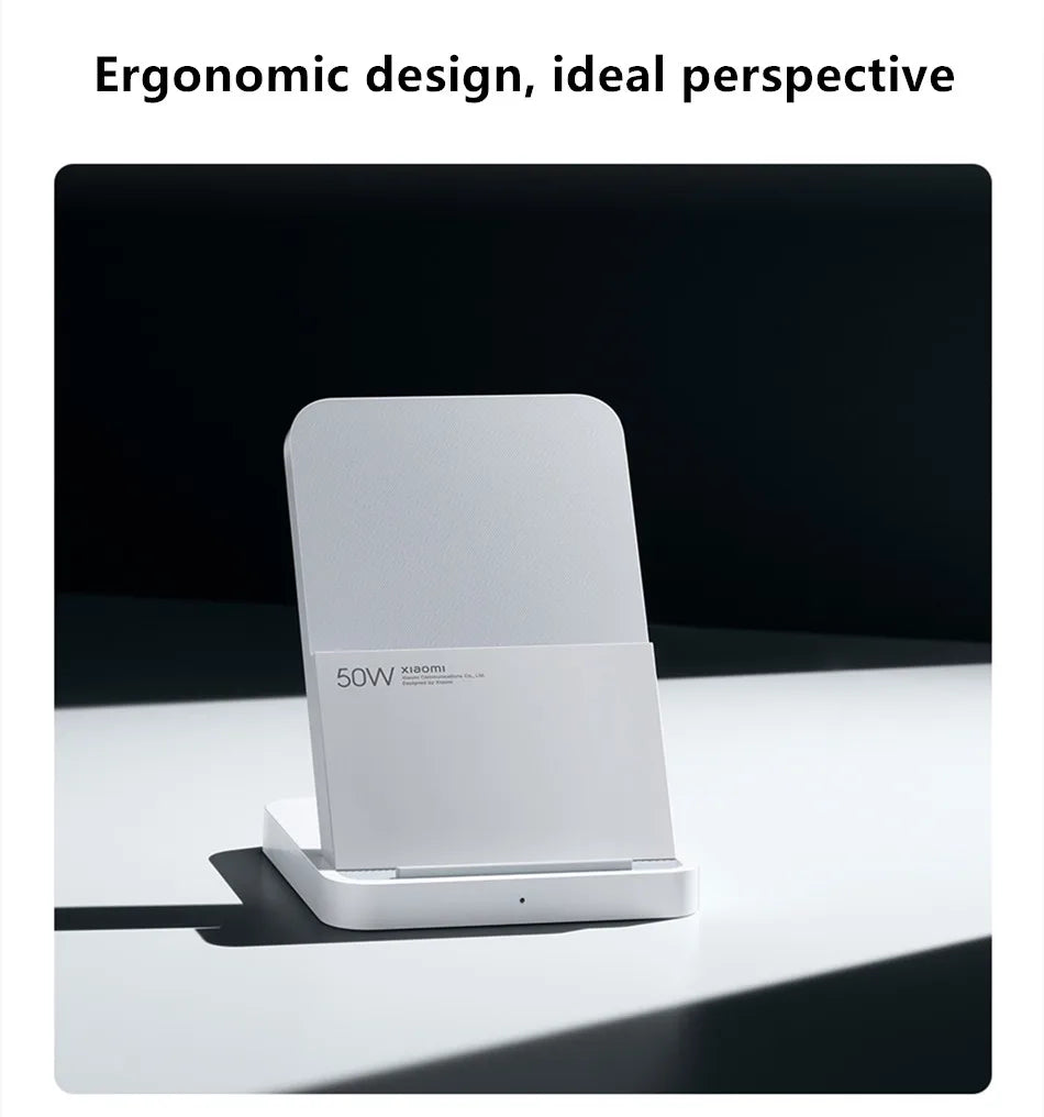 Xiaomi Mi 50W Wireless Charger Pro Vertical Air Cooling Fast Charging For Xiaomi 17/15/14/13/12 Series For iPhone Series
