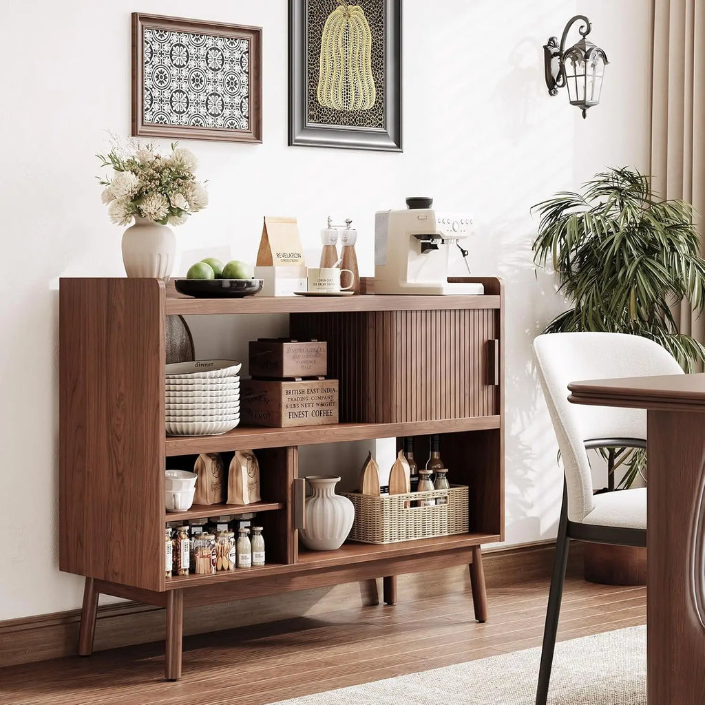 Modern Electric Buffet Cabinet With Outlet, 44-Inch