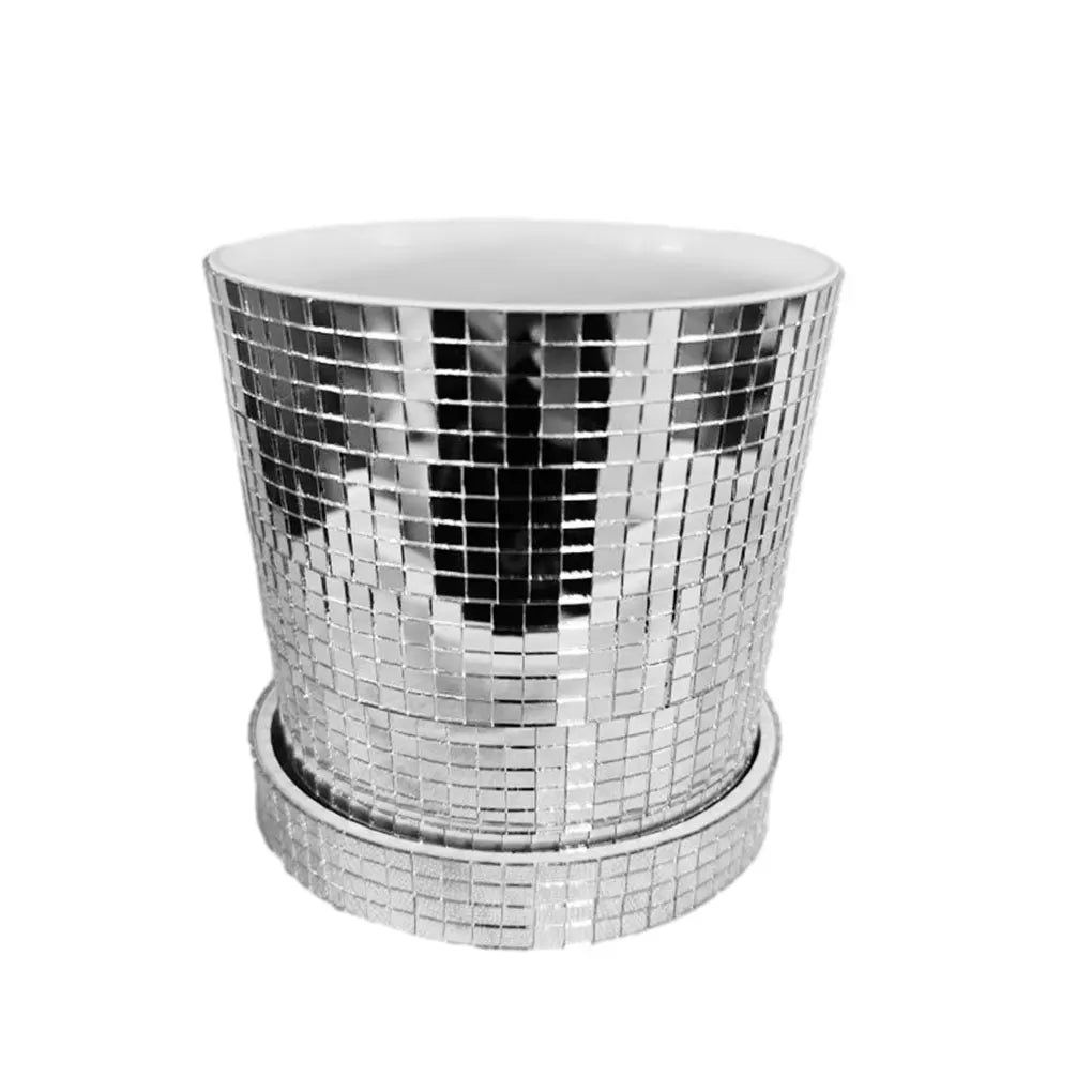 Glass Square Ceramic Disco Ball Vase Modern Twist To Home Decor Simple And Fashionable Square Shape 10.5cm/12.8cm