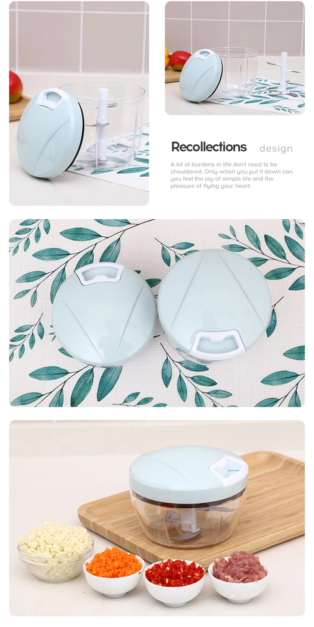 Garlic Chopper Manual Chopper Chopper Blender Portable Manual Food Vegetable Fruit Meat Grinder Kitchen tools