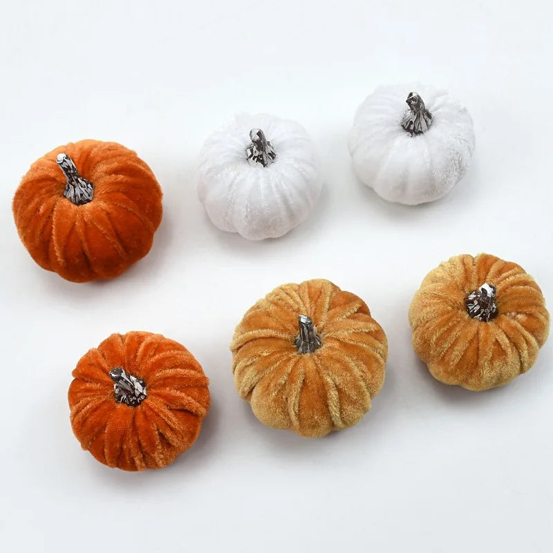 Velvet Artificial Pumpkin Decoration Desktop Pumpkin Ornament Christmas Thanksgiving