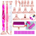 HOMFUN 22 Piece Diamond Painting Art Pen Kit: Ergonomic Comfort Grip, Precision Steel Tips Roller & Clay in Gift Box, Ideal DIY
