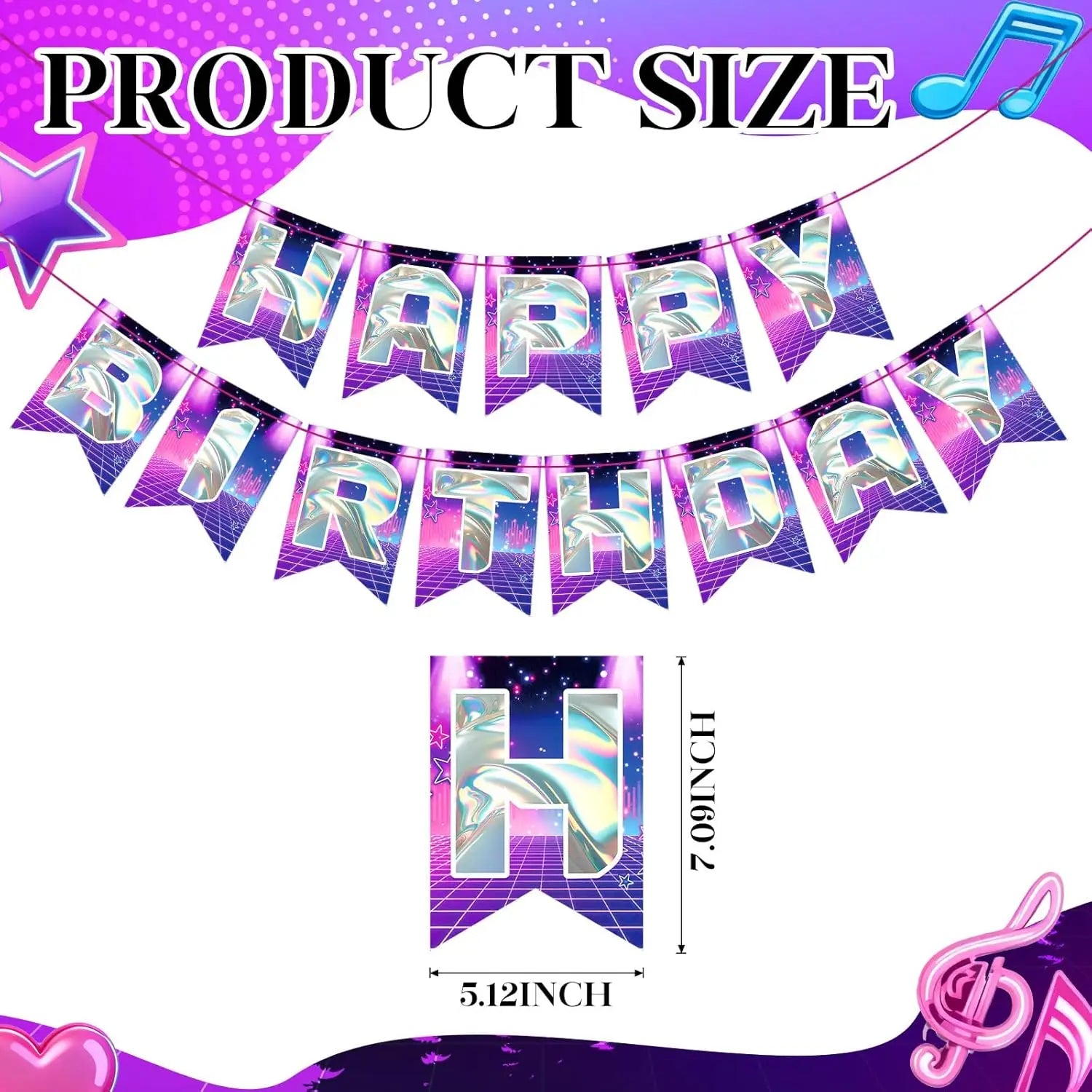 Kpop Theme Birthday Decorations Happy Birthday Banner Korean Kpop Hanging Pendant Garlands for Birthday Party