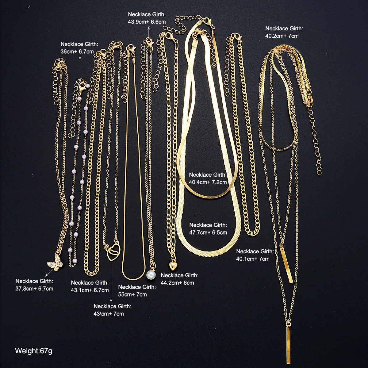 Simple Pearl Choker Necklaces Set for Women Fashion Layered