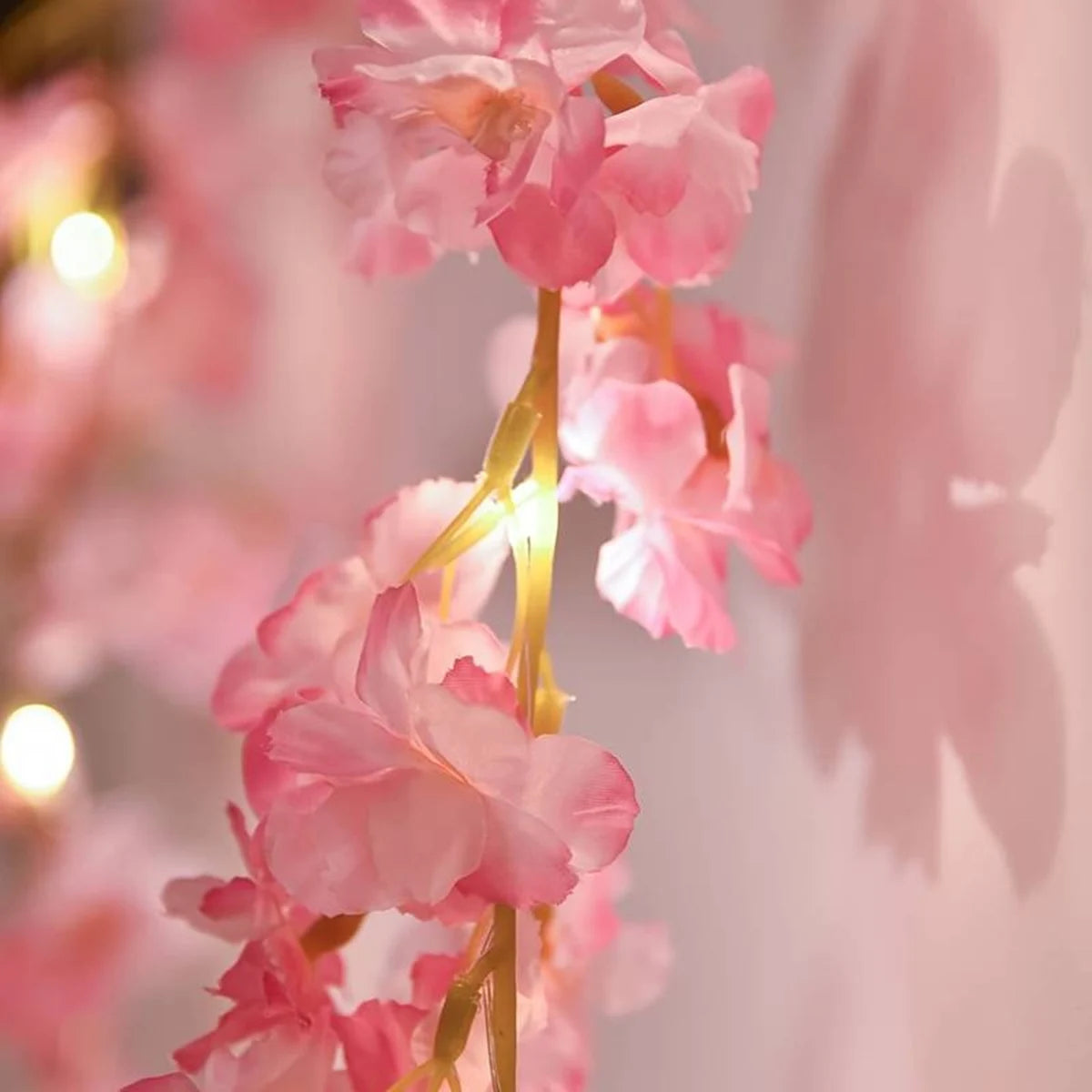 1/2/5M Cherry Blossom String Light Garland Artificial Flower Vines Fairy Lights for Bedroom Wedding Party Holiday Decoration