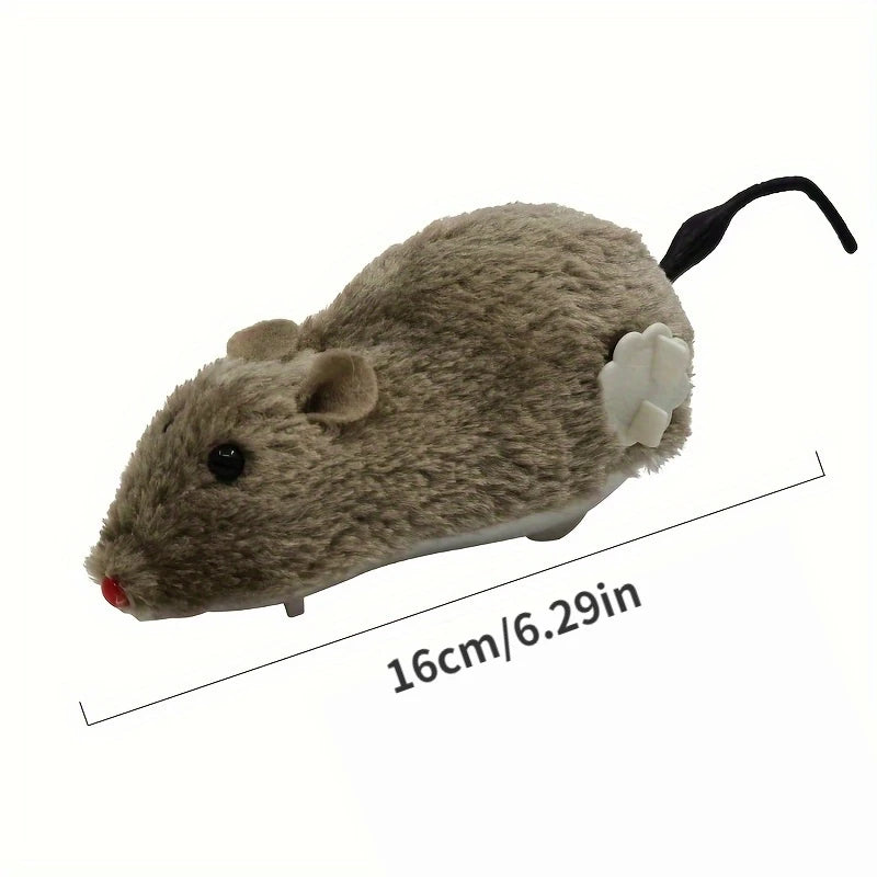1/5pcs Fun and Interactive Plush Wind-Up Mouse Toy for