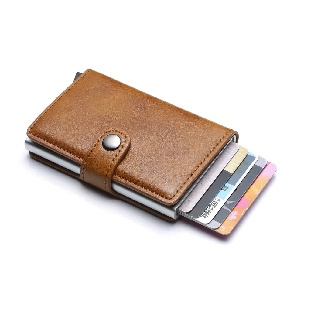 Rfid Visit Credit Card Holder Storage Luxury Small Smart Wallet Metal Business Cardholder Case Women Minimalist Walet for Men