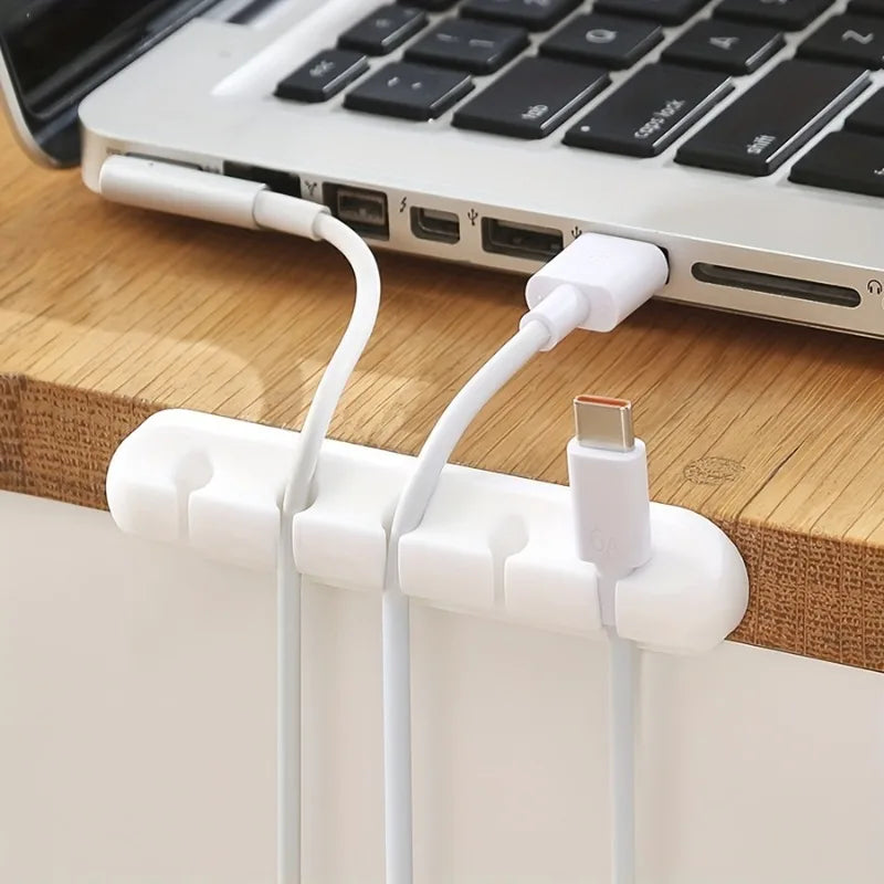 5/7 Clips Adhesive Cable Winder Desktop Wire Earphone Cable Holder Desk Organizer Stationery Office Supplies Material Escolar