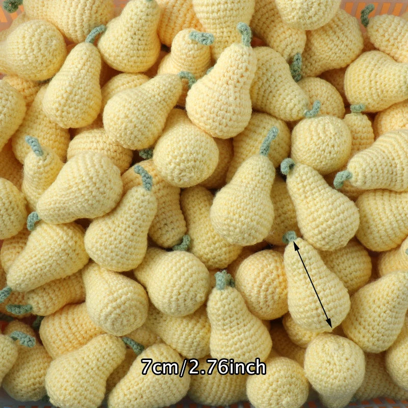 1pc Finished Handmade Knitted Fruit Pendant Crocheted Wool Strawberry Orange Bag Car Key Ring Pendant Handbag Charms Gifts