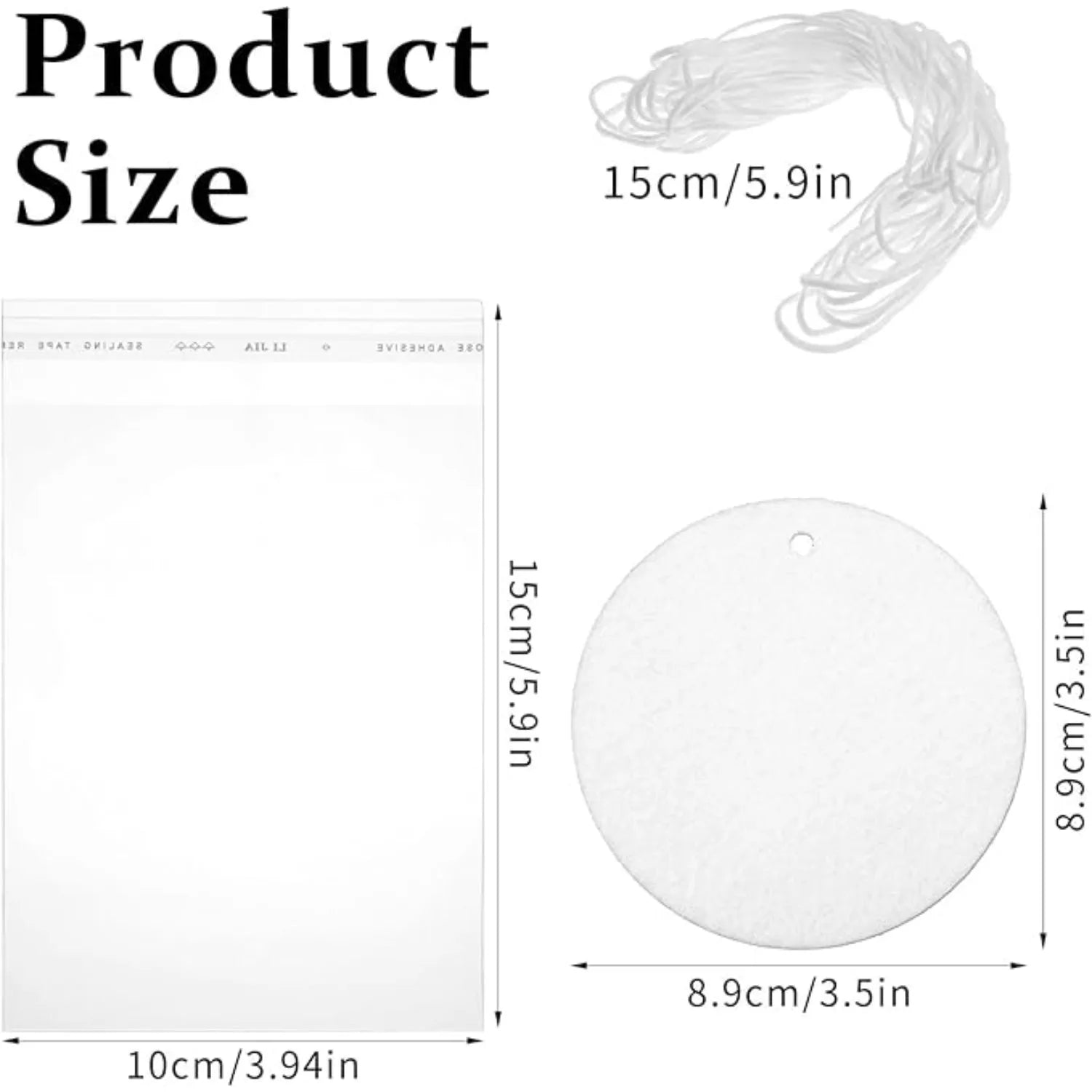 10/30/50pcs Sublimation Air Freshener Blanks – Round DIY Hanging Sheets with Elastic Straps for Car and Home Decor