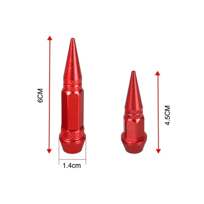 Car Universal NEW 4pcs Bullet Head Screws Valve Caps