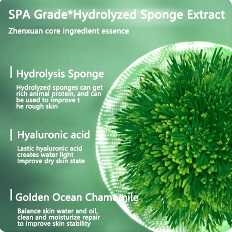 10 Vials Algae Peeling Powder DIY Facial Mask Sponge Spicules Natural Seaweed Skin Care Repair Acne Clean Pores 5 Pairs