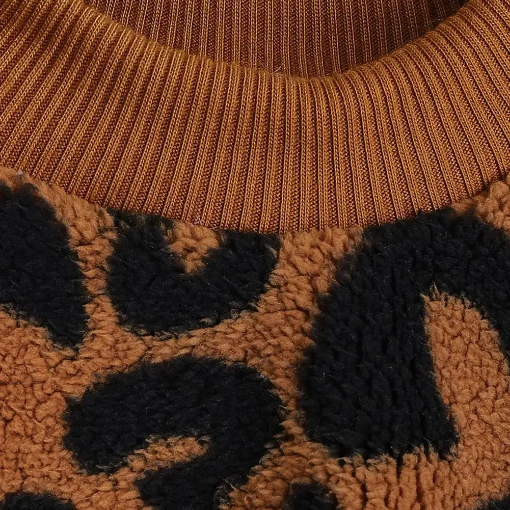 Puppy Pullover Dogs Pet Sweater Winter Leopard Print French Bulldog Winter Warm Sweater Pet Apparel Dog Clothing Kurtka Dla Psa