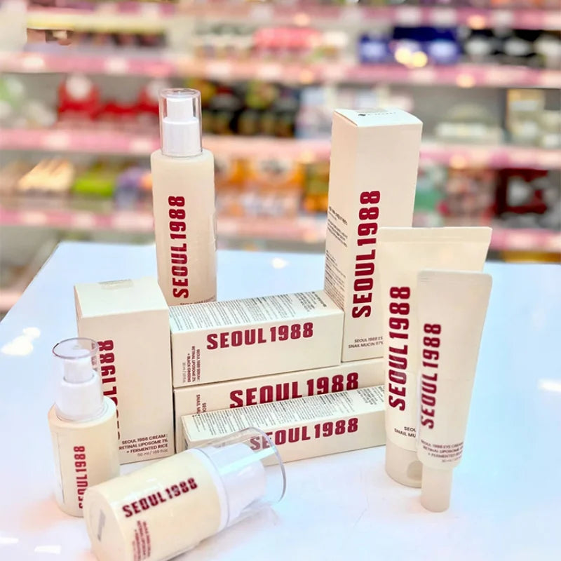 Seoul 1988 Retinol Ginseng Eye & Face Cream Serum Set Firming Moisturizing Anti-aging Diminish Lines Wrinkles Skin Care Essence