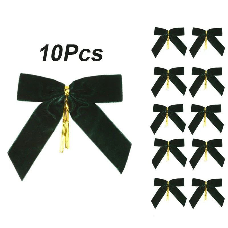 10/20Pcs Velvet Bows For Christmas Tree Decor Wreath Garland Velvet Bow With Twist Tie Christmas Velvet Bows Christmas Holiday