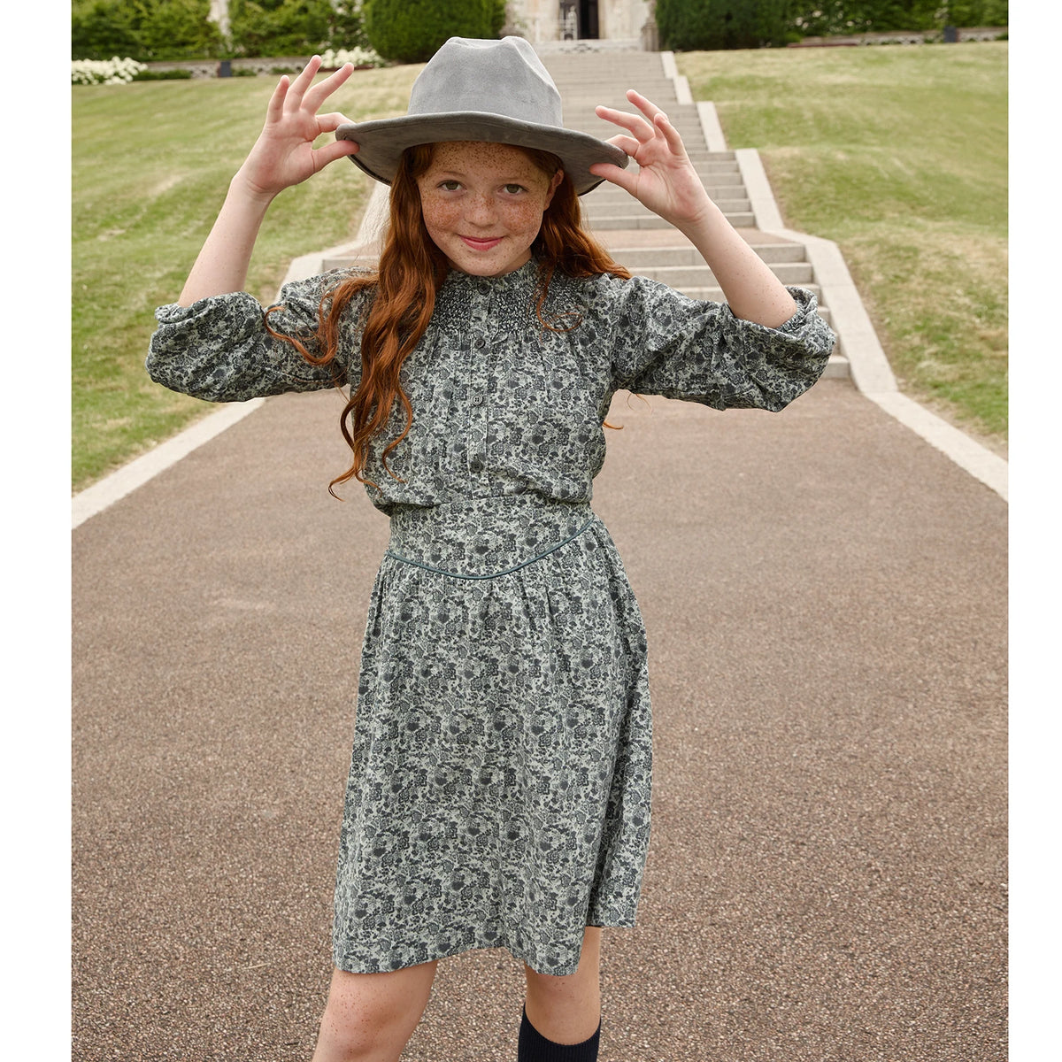 AS AW26 Forest Collection Cotton Corduroy Girls Print Smocking