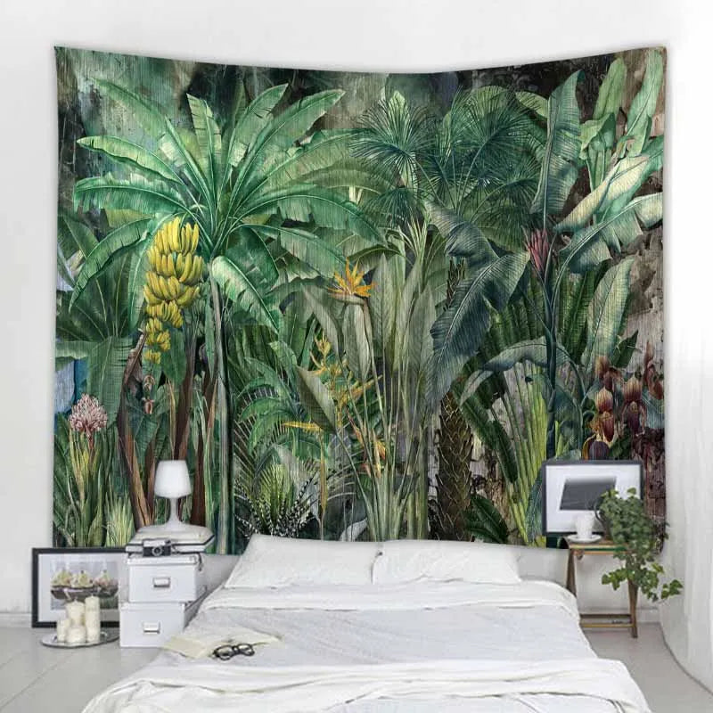 Aesthetic Home Decor Tapestry Beach Towel Yoga Mat Blanket Table Cloth Tapestry Tropical Jungle Animals Wall Hanging Tapestry