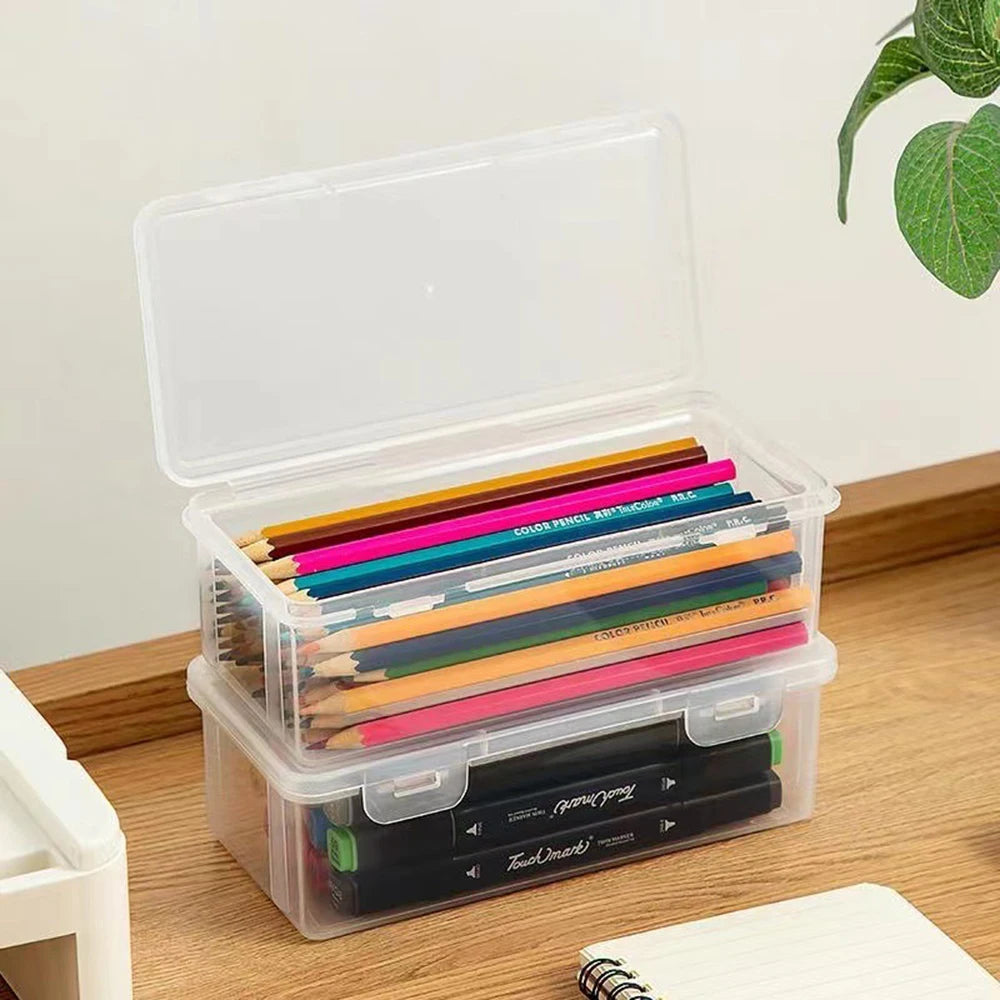 1pc Translucent Penccase Large Capacity Lightweight Convenient for