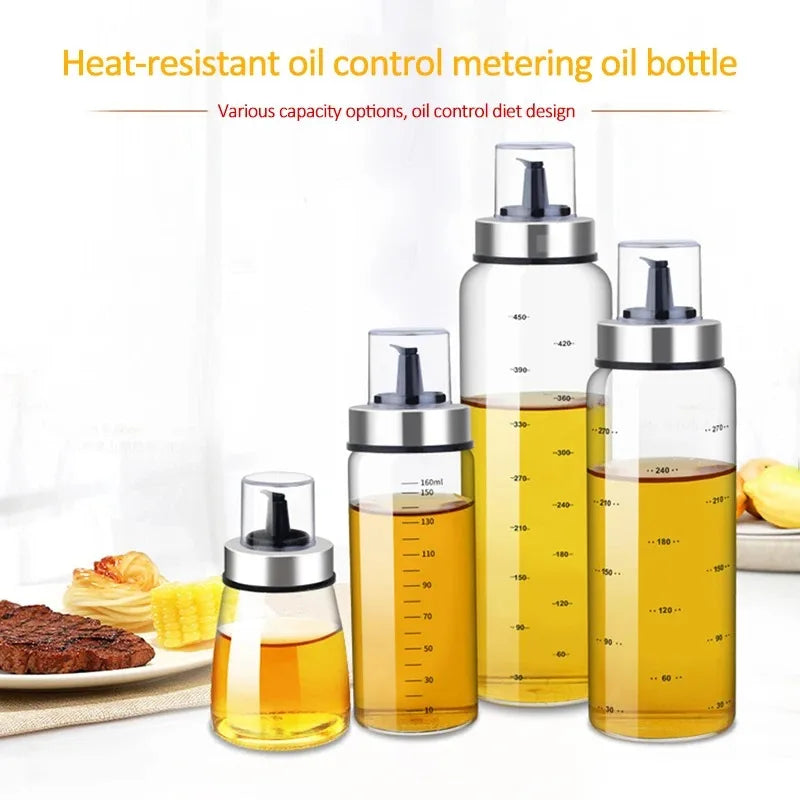 180/300/500ml Cooking Seasoning Oil Bottle Sauce Bottle Glass Storage Bottles for Oil and Vinegar Oil Dispenser For Kitchen