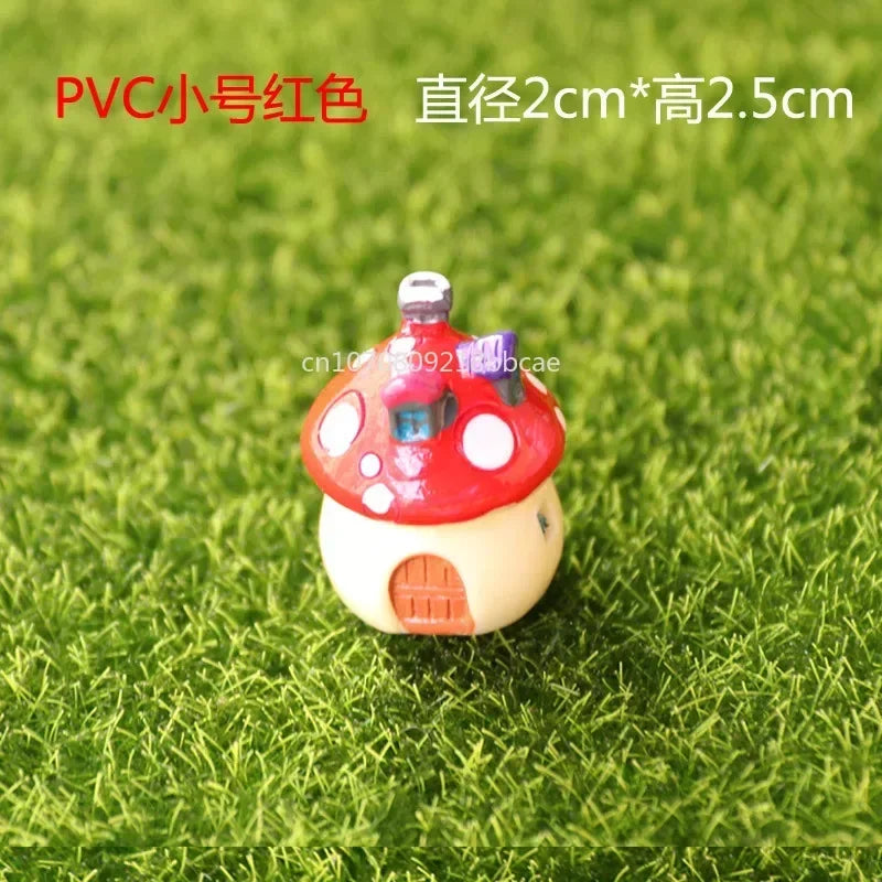 Mini Resin Moss Micro Landscape Decor Outdoor Fairy Miniature Garden Mushroom House Ornaments Handicraft Flower Pot Accessories