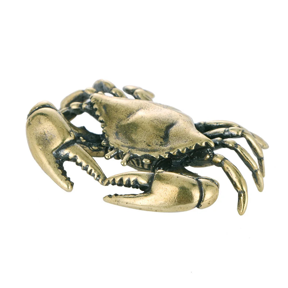 Pure Brass Crab Figurines Mini Animal Statue For Office Desk Living Room Antique Animal Miniature Figurines Home Decor