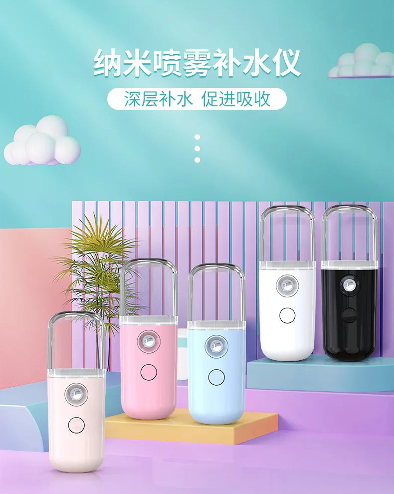 Mist Sprayer Facial Mini Portable Rechargeable Handy Face Humidifier Facial Sprayer Skin Care Machine For Face Hydrating